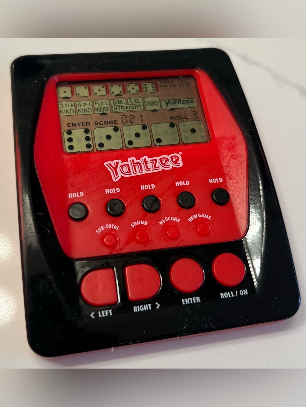 Hasbro Yahtzee Electronic Handheld Game in Red and Black